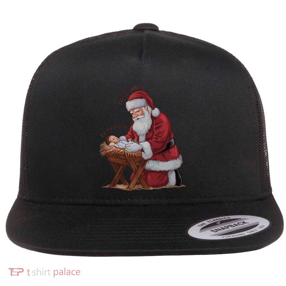 IM The Season Santa Im The Reason Jesus Christian Christmas Flatbill Hat