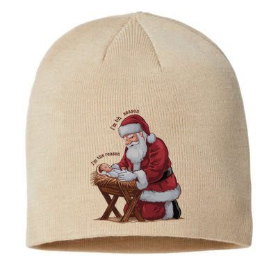 IM The Season Santa Im The Reason Jesus Christian Christmas Sustainable Beanie