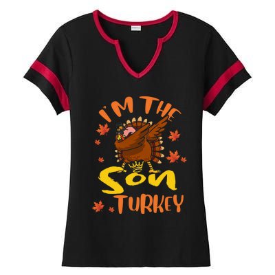 Im The Son Turkey Dabbing Turkey Thanksgiving Family Gift Ladies Halftime Notch Neck Tee