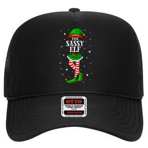 Im The Sassy Elf Matching Christmas High Crown Mesh Back Trucker Hat