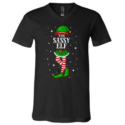 Im The Sassy Elf Matching Christmas V-Neck T-Shirt