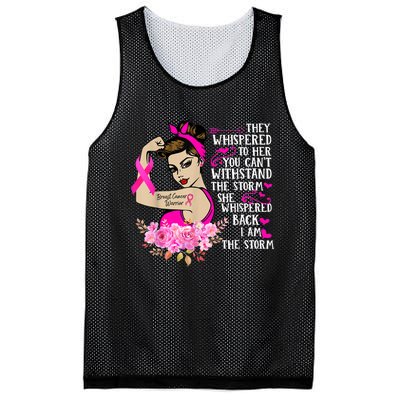 I'm The Storm Strong Wo Breast Cancer Warrior Pink Ribbon Mesh Reversible Basketball Jersey Tank