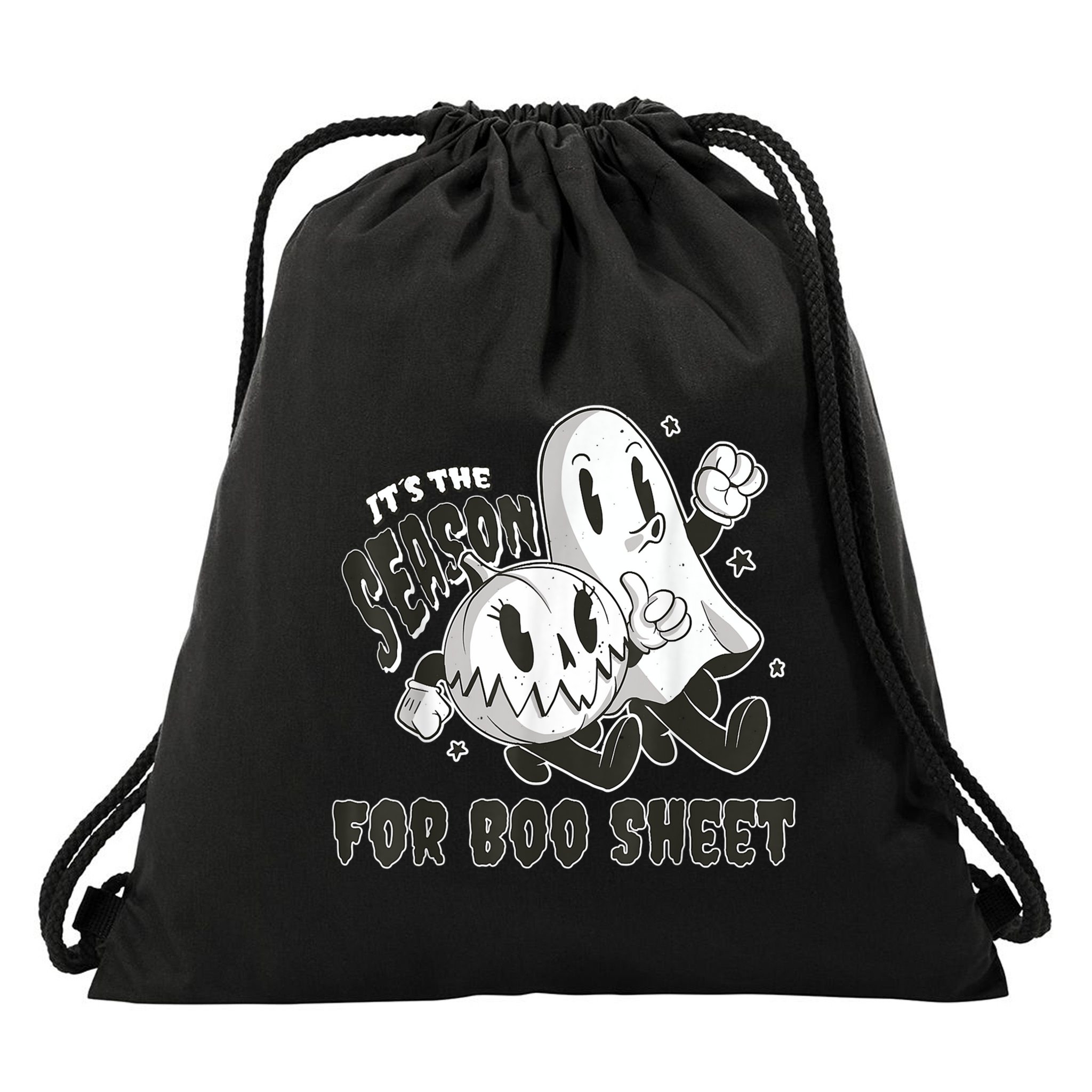 Its The Season For Boo Sheet Funny Ghost Saying Halloween Drawstring Bag