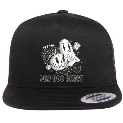 Its The Season For Boo Sheet Funny Ghost Saying Halloween Flatbill Hat