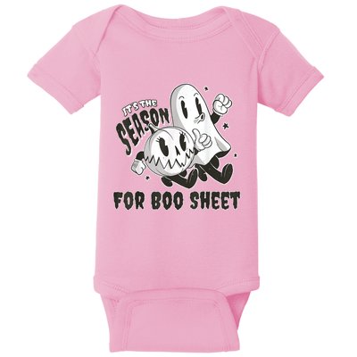 Its The Season For Boo Sheet Funny Ghost Saying Halloween Baby Bodysuit