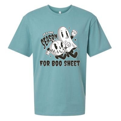 Its The Season For Boo Sheet Funny Ghost Saying Halloween Sueded Cloud Jersey T-Shirt