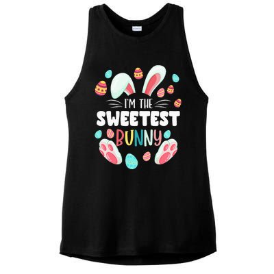 I'm The Sweetest Bunny Matching Family Easter Party Ladies PosiCharge Tri-Blend Wicking Tank