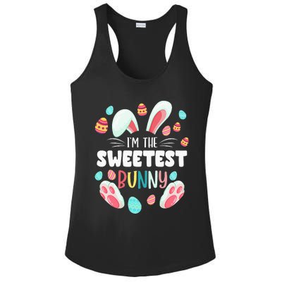 I'm The Sweetest Bunny Matching Family Easter Party Ladies PosiCharge Competitor Racerback Tank