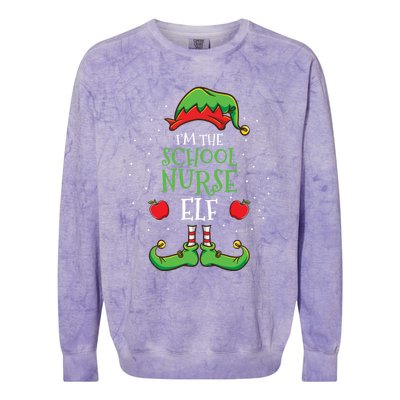 Im The School Nurse Elf Christmas Cute Gift Colorblast Crewneck Sweatshirt