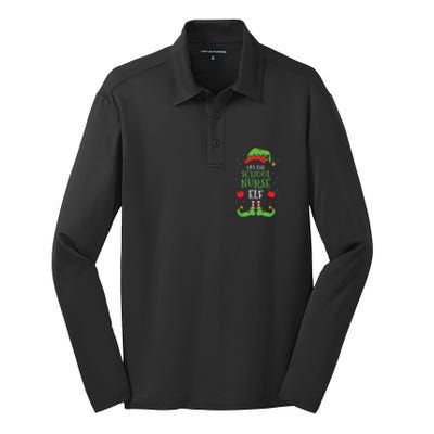 Im The School Nurse Elf Christmas Cute Gift Silk Touch Performance Long Sleeve Polo