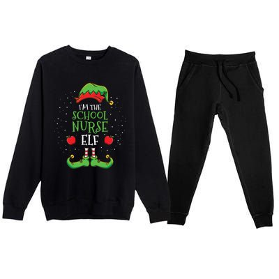 Im The School Nurse Elf Christmas Cute Gift Premium Crewneck Sweatsuit Set