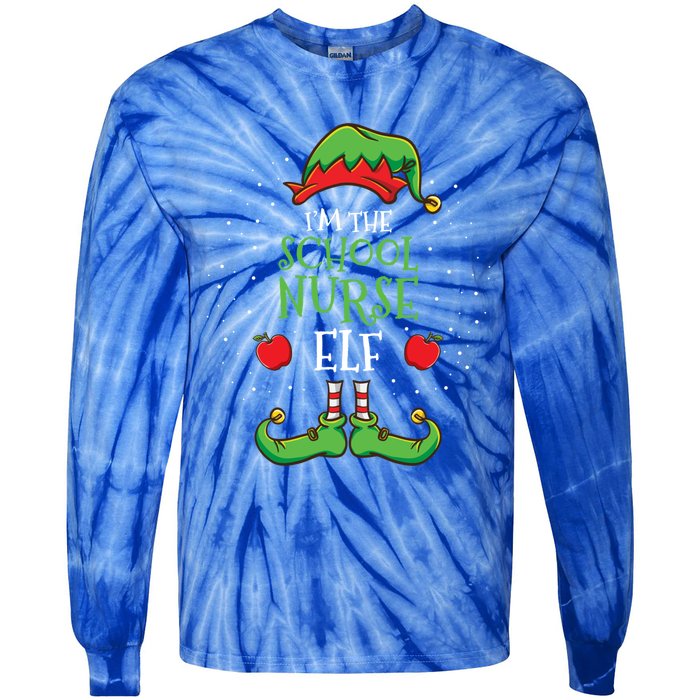 Im The School Nurse Elf Christmas Cute Gift Tie-Dye Long Sleeve Shirt