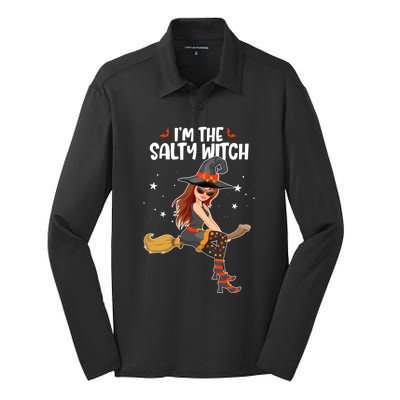 Im The Salty Witch Funny Halloween Matching Group Costume Gift Silk Touch Performance Long Sleeve Polo