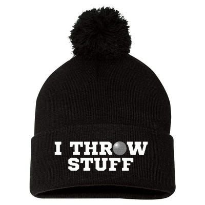 I Throw Stuff Shot Put Athlete Throwing Pom Pom 12in Knit Beanie