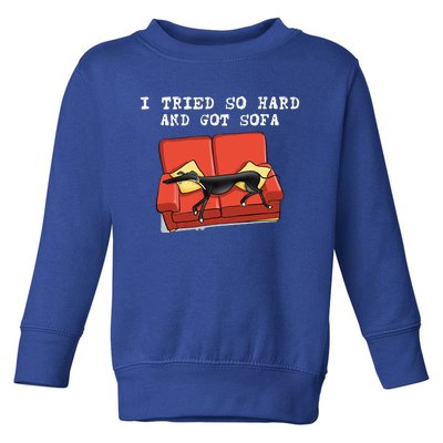 I Tried So Hard And Got Sofa Funny Dog Meme Quote Sarcastic Toddler Sweatshirt