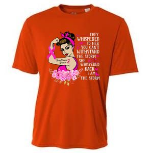 Im The Storm Strong Women Breast Cancer Warrior Pink Ribbon Cooling Performance Crew T-Shirt