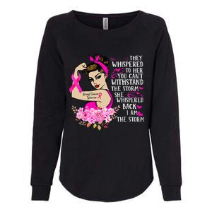 Im The Storm Strong Women Breast Cancer Warrior Pink Ribbon Womens California Wash Sweatshirt