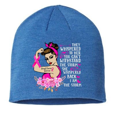 Im The Storm Strong Women Breast Cancer Warrior Pink Ribbon Sustainable Beanie