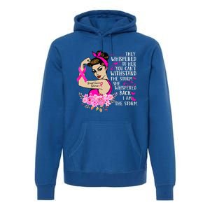 Im The Storm Strong Women Breast Cancer Warrior Pink Ribbon Premium Hoodie