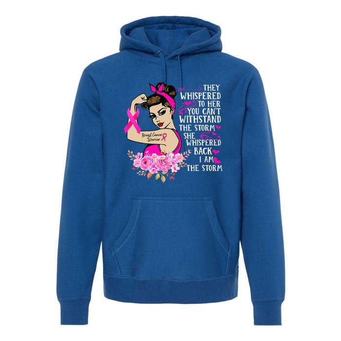 Im The Storm Strong Women Breast Cancer Warrior Pink Ribbon Premium Hoodie