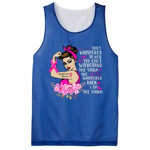 Im The Storm Strong Women Breast Cancer Warrior Pink Ribbon Mesh Reversible Basketball Jersey Tank