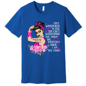 Im The Storm Strong Women Breast Cancer Warrior Pink Ribbon Premium T-Shirt