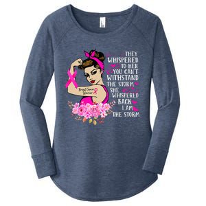 Im The Storm Strong Women Breast Cancer Warrior Pink Ribbon Women's Perfect Tri Tunic Long Sleeve Shirt