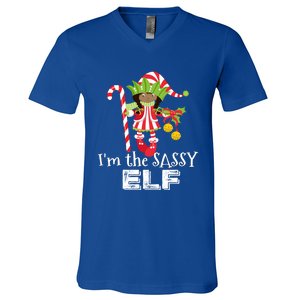 IM The Sassy Elf African American 1 Matching Christmas Cute Gift V-Neck T-Shirt