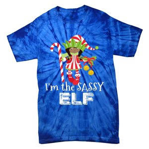 IM The Sassy Elf African American 1 Matching Christmas Cute Gift Tie-Dye T-Shirt