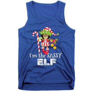 IM The Sassy Elf African American 1 Matching Christmas Cute Gift Tank Top