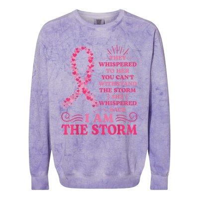 I'm The Storm Warrior Pink Ribbon Wo Breast Cancer Colorblast Crewneck Sweatshirt