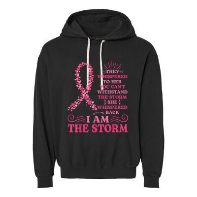 I'm The Storm Warrior Pink Ribbon Wo Breast Cancer Garment-Dyed Fleece Hoodie