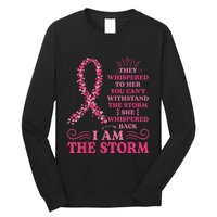 I'm The Storm Warrior Pink Ribbon Wo Breast Cancer Long Sleeve Shirt