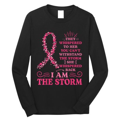 I'm The Storm Warrior Pink Ribbon Wo Breast Cancer Long Sleeve Shirt