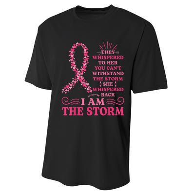 I'm The Storm Warrior Pink Ribbon Wo Breast Cancer Performance Sprint T-Shirt