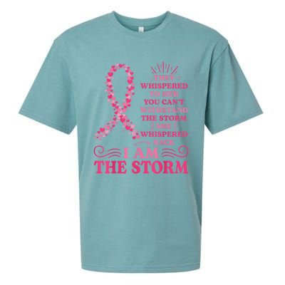 I'm The Storm Warrior Pink Ribbon Wo Breast Cancer Sueded Cloud Jersey T-Shirt