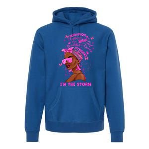 I'm The Storm Black Melanin Breast Cancer Warrior Pink Cool Gift Premium Hoodie