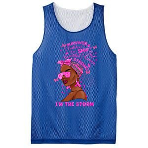 I'm The Storm Black Melanin Breast Cancer Warrior Pink Cool Gift Mesh Reversible Basketball Jersey Tank