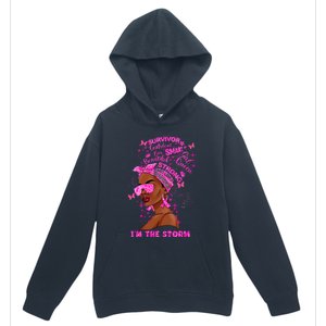 I'm The Storm Black Melanin Breast Cancer Warrior Pink Cool Gift Urban Pullover Hoodie