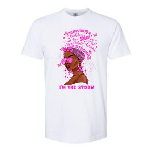 I'm The Storm Black Melanin Breast Cancer Warrior Pink Cool Gift Softstyle CVC T-Shirt