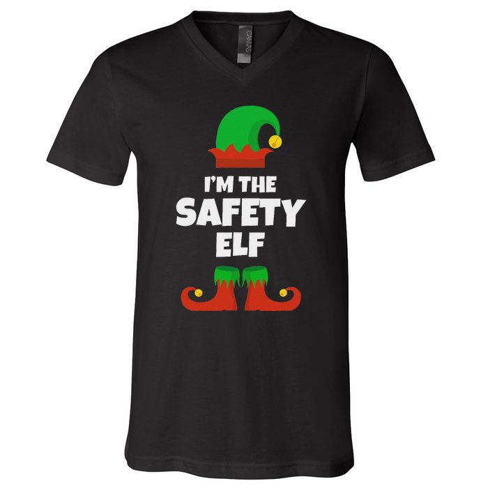 IM The Safety Elf Family Pajama Christmas Funny V-Neck T-Shirt