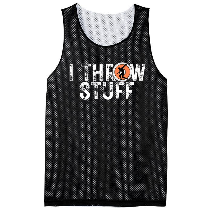 I Throw Stuff Discus Track and Field Athlete Throwers GiftS Mesh Reversible Basketball Jersey Tank