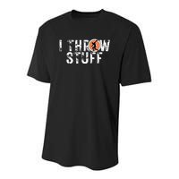 I Throw Stuff Discus Track and Field Athlete Throwers GiftS Youth Performance Sprint T-Shirt