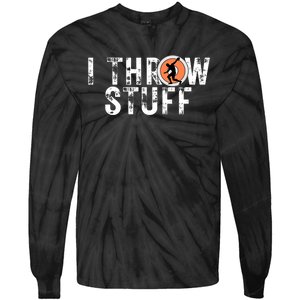 I Throw Stuff Discus Track and Field Athlete Throwers GiftS Tie-Dye Long Sleeve Shirt