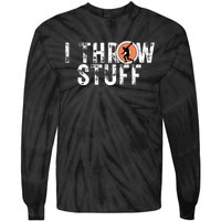 I Throw Stuff Discus Track and Field Athlete Throwers GiftS Tie-Dye Long Sleeve Shirt