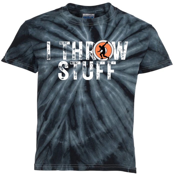 I Throw Stuff Discus Track and Field Athlete Throwers GiftS Kids Tie-Dye T-Shirt