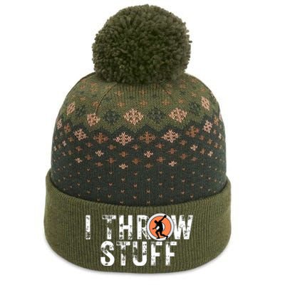 I Throw Stuff Discus Track and Field Athlete Throwers GiftS The Baniff Cuffed Pom Beanie