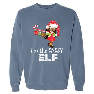 Im The Sassy Elf African American 5 Matching Christmas Gift Garment-Dyed Sweatshirt