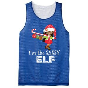 Im The Sassy Elf African American 5 Matching Christmas Gift Mesh Reversible Basketball Jersey Tank