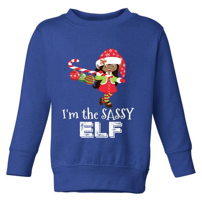 Im The Sassy Elf African American 5 Matching Christmas Gift Toddler Sweatshirt